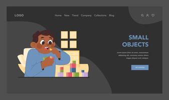 Small objects dangers. Flat vector illustration