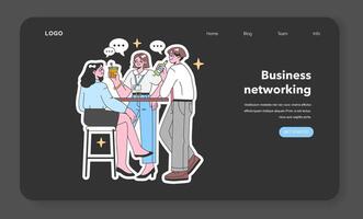 Casual networking concept. Flat vector illustration.