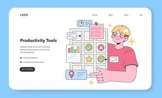 Efficient task management concept. Flat vector illustration