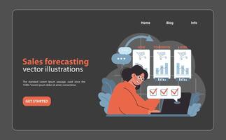 Sales Forecasting Visualization. Insightful projection of future retail trends and sales volumes. vector