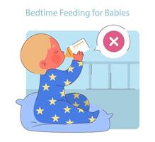 Bedtime Feeding for Babies. vector