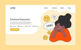 Expressing emotions skill web banner or landing page. Emotional intelligence vector