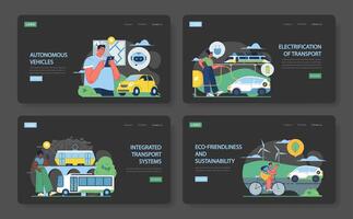 Urban Transportation Methods set. vector