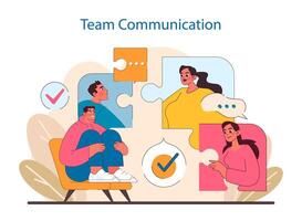 Team Communication in IT project management. vector