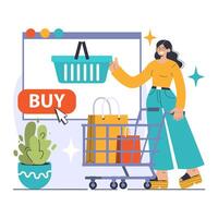 E-commerce delight. Flat vector illustration.