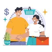 B2B Commerce concept. Flat vector illustration