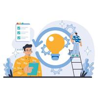 Operational processes and technologies concept. Flat vector illustration.