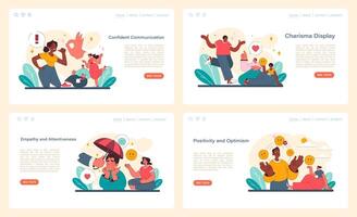 Rizz concept set. Artful compositions depicting confident communication vector