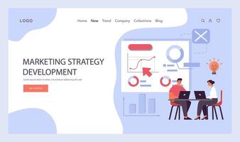 Marketing Strategy Development concept. Flat vector illustration