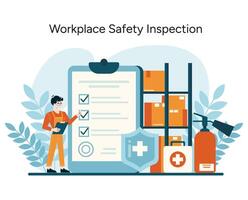 A meticulous review of industrial storage areas to ensure OSHA compliance and worker well-being vector