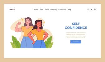 Self-confidence theme. Flat vector illustration