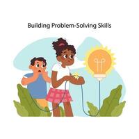 Problem solving skills concept. Flat vector illustration