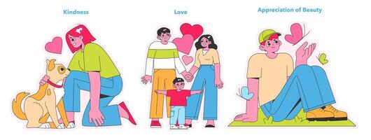 Character Strengths set. Vector illustration.