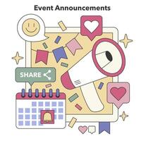 Event Promotion set. Flat vector illustration