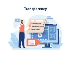 Transparency in Branding Illustration. Highlights the importance of clear production processes. vector