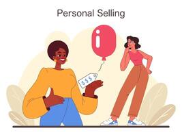 Personal Selling concept. Flat vector illustration.