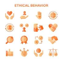 Ethical Behavior set. Principles of integrity and fairness in actions. vector