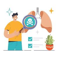 Lung Cancer awareness. Flat vector illustration.