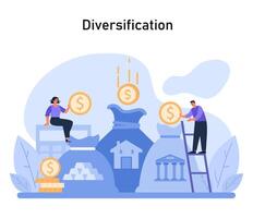 Investment Strategy concept. Allocation of resources to various assets vector