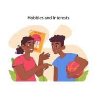 Hobbies and Interests concept. Flat vector illustration.