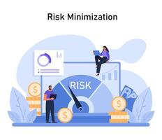 Risk Minimization concept. Outlines strategic financial analysis for investment vector