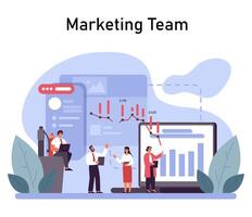 Marketing Team concept. Flat vector illustration