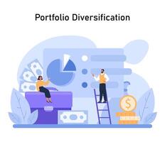 Portfolio Diversification concept. Balancing financial holdings to minimize risk vector