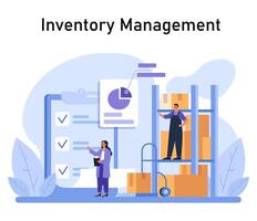 Inventory Management concept. Flat vector illustratio
