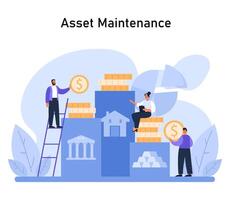 Asset Preservation concept. Maintaining an even distribution of assets vector