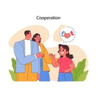 Cooperation concept. Flat vector illustratio