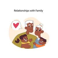 Relationships with Family concept. Flat vector illustration