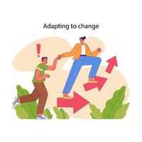 Adapting to change concept. Flat vector illustration