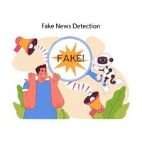 Fake news detection concept. Flat vector illustration