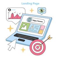 lead generation process. Flat vector illustration