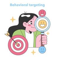 Behavioral targeting concept. Flat vector illustration