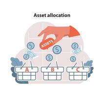 Asset allocation concept. Flat vector illustration