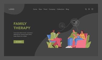 Family therapy concept. Flat vector illustration