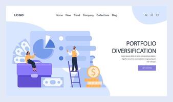 portafolio diversificación web o aterrizaje. equilibrio financiero valores en cartera a minimizar vector