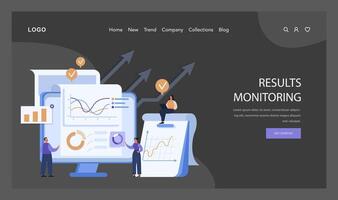 Results Monitoring concept. Flat vector illustration