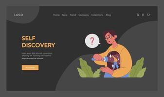Self-discovery journey. Flat vector illustration
