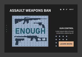 Gun control dark or night mode set. Second amendment ban. Weapon vector