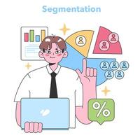 segmentación estrategia concepto. plano vector ilustración.