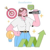 Accelerator concept. Flat vector illustration