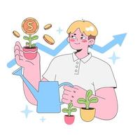 Investment Growth concept. Flat vector illustration