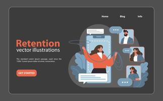 Retention strategy concept. Flat vector illustration