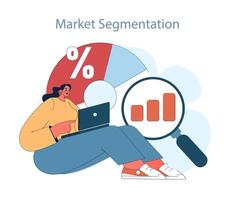 Consumer behavior. Purchase journey. Insightful analysis of market segmentation vector