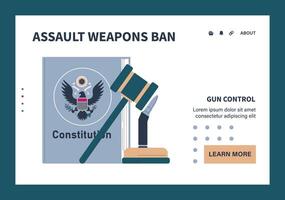 pistola controlar web o aterrizaje colocar. segundo enmienda prohibición. arma regulaciones vector