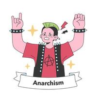 Emblematic anarchist figure. Flat vector illustration