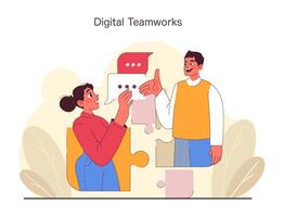 Collaboration concept. Flat vector illustration