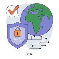 VPN service. Virtual private network access. Secure Internet connection vector